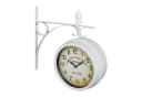 relaxdays Bahnhofsuhr doppelseitig Weiß Retro-Uhr Bild 2