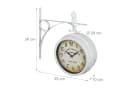 relaxdays Bahnhofsuhr doppelseitig Weiß Retro-Uhr Bild 4