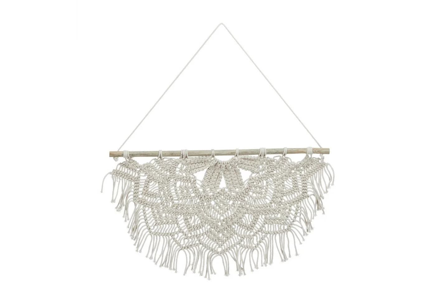 relaxdays Makramee Wandbehang Creme Handgeknüpft Boho Stil - Bild 2