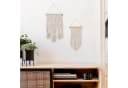 relaxdays Wanddekoobjekt Makramee Wandbehang 2er Set Creme Bild 1