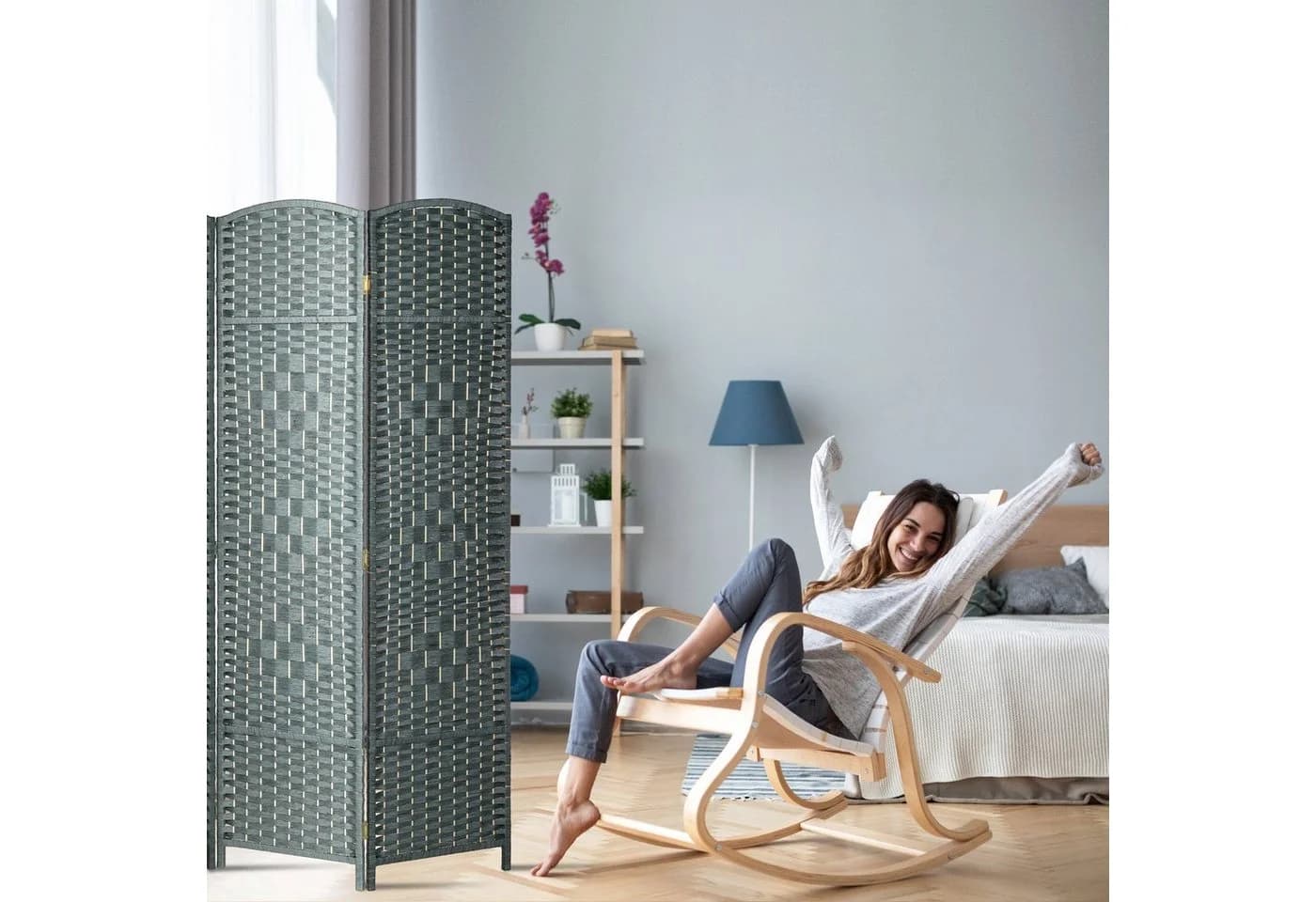 relaxdays Paravent Grau 3-teilig Faltbar - Bild 3
