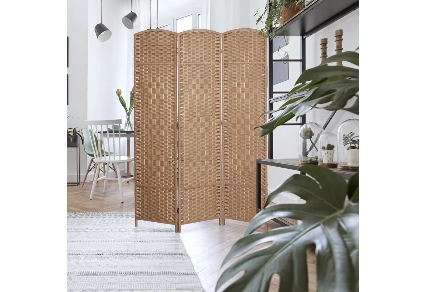 relaxdays Paravent in Natur 3-teilig Faltbar - Bild 5