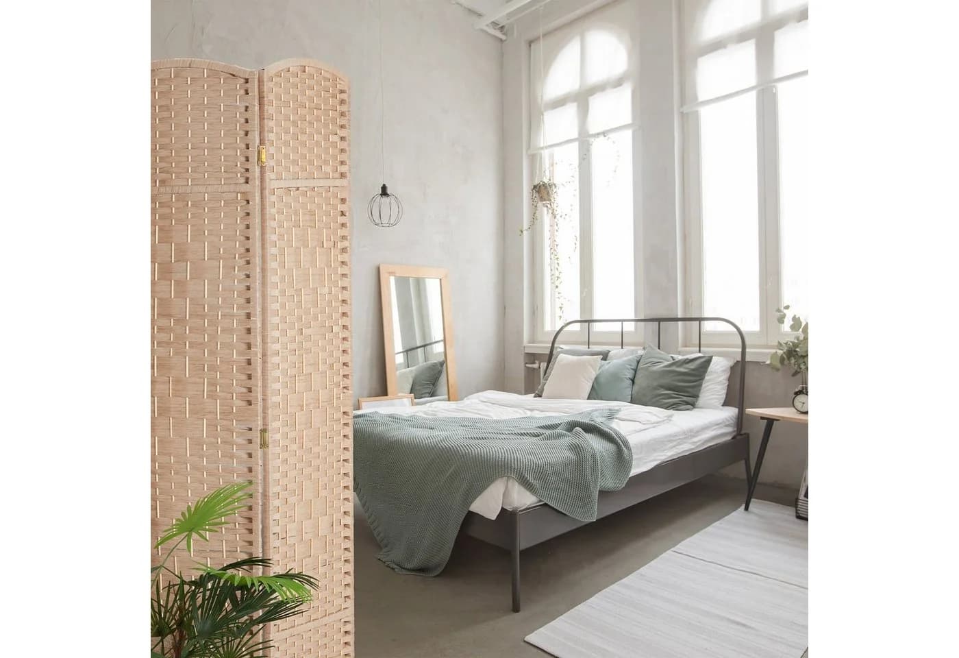relaxdays Paravent 4-teilig Naturto Raumteiler - Bild 5