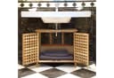 relaxdays Waschbeckenunterschrank Bambus Natur mit Gitteroptik Bild 1