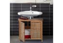 relaxdays Waschbeckenunterschrank Bambus Natur mit Gitteroptik Bild 5