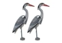 RELAXDAYS Gartenfigur Reiher 2er Set Grau Schwarz Rot Bild 2