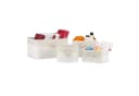 relaxdays Aufbewahrungskorb 4er Set Bambus Creme-Weiß Bild 2