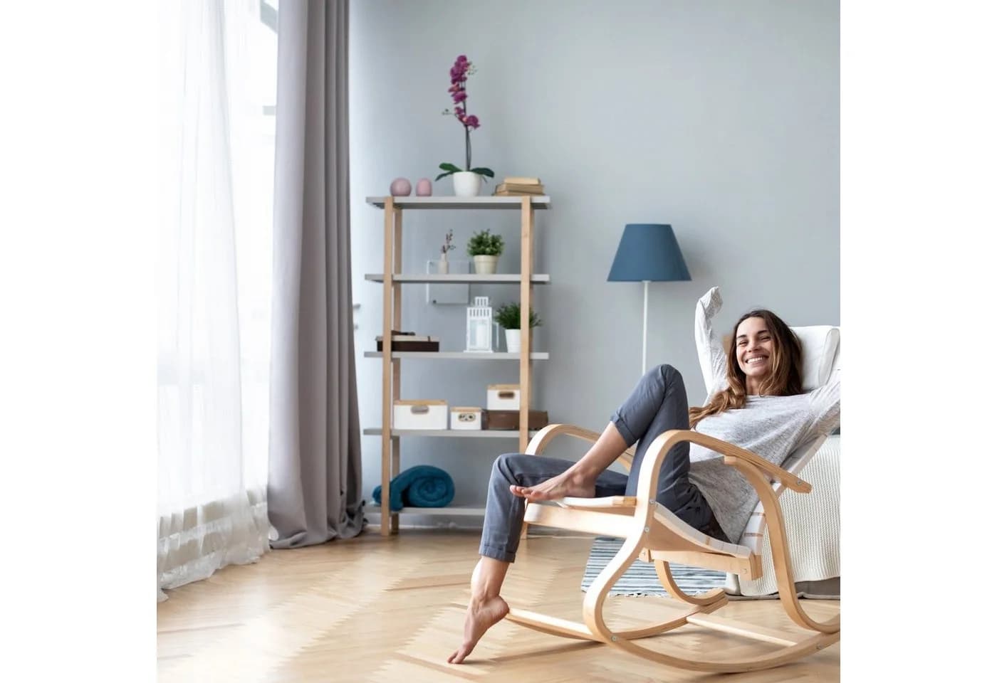 relaxdays Aufbewahrungskorb 3er Set Bambus Weiß/Beige - Bild 3