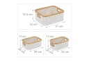 relaxdays Aufbewahrungskorb 3er Set Bambus Weiß/Beige Bild 4