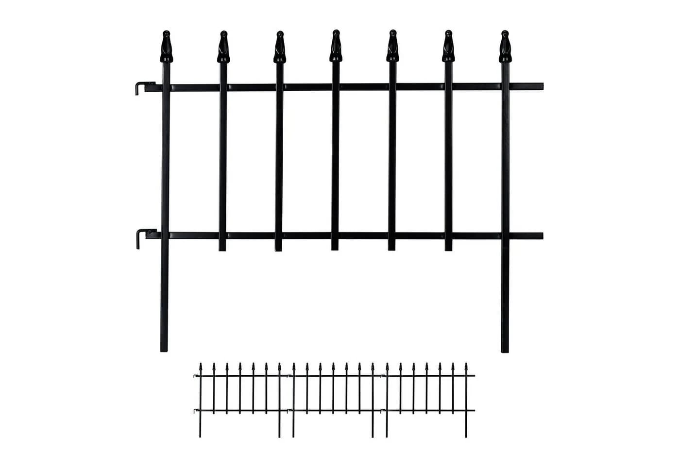 relaxdays Beetbegrenzung 4-tlg. Beetzaun aus Metall Schwarz - Bild 2