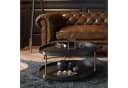 RELAXDAYS Teelichthalter Set mit Tablett 3-teilig Braun/Weiß Steinoptik Bild 1