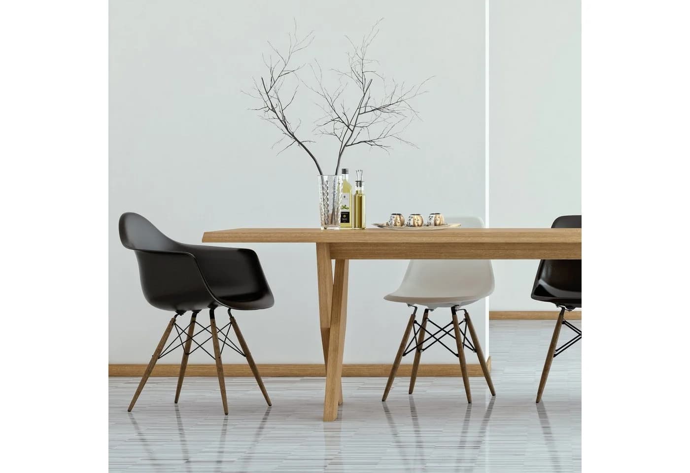 RELAXDAYS Teelichthalter Set mit Tablett 3-teilig Braun/Weiß Steinoptik - Bild 5