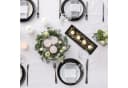 relaxdays Teelichthalter mit Tablett Home Schwarz-Gold Bild 1