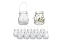 relaxdays Windlicht Transparentes 12er Set Glas Metall Bild 2