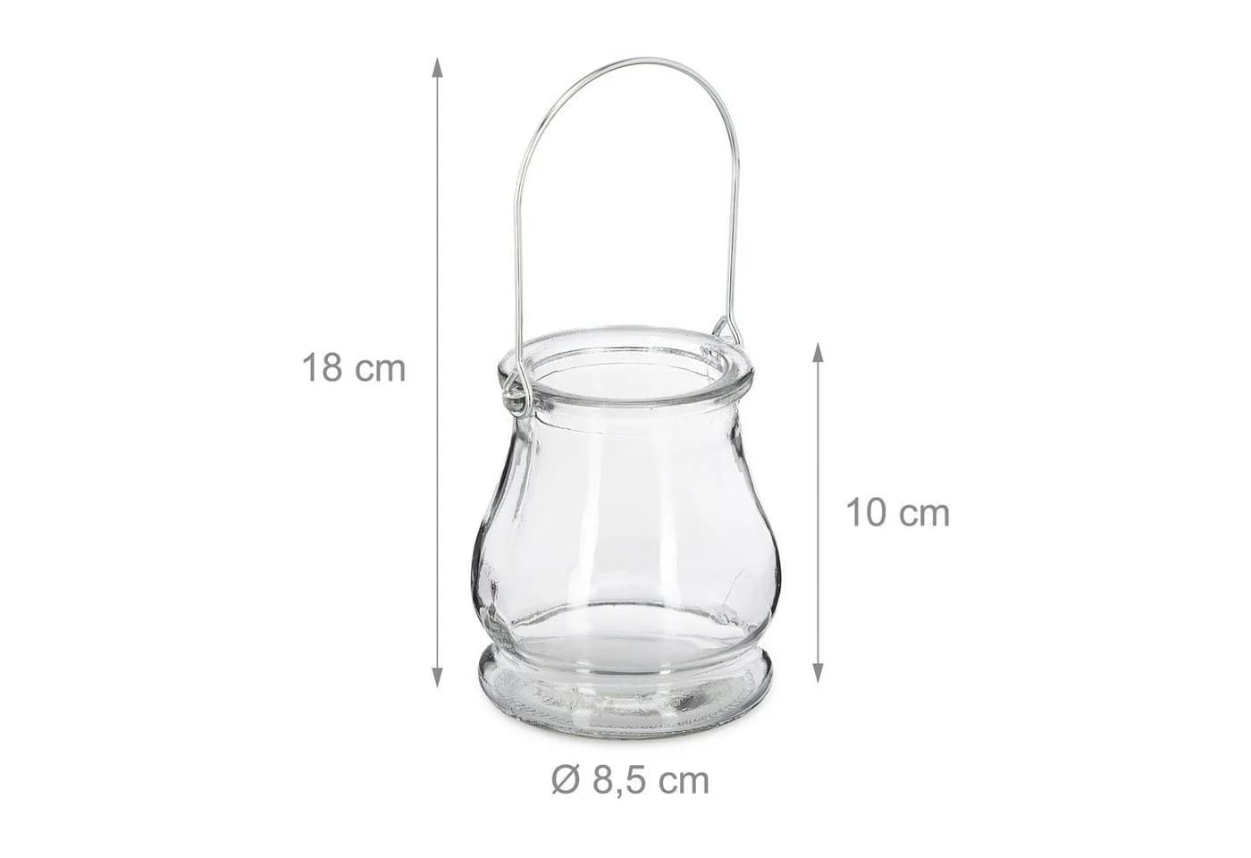 relaxdays Windlicht Transparentes 12er Set Glas Metall - Bild 4