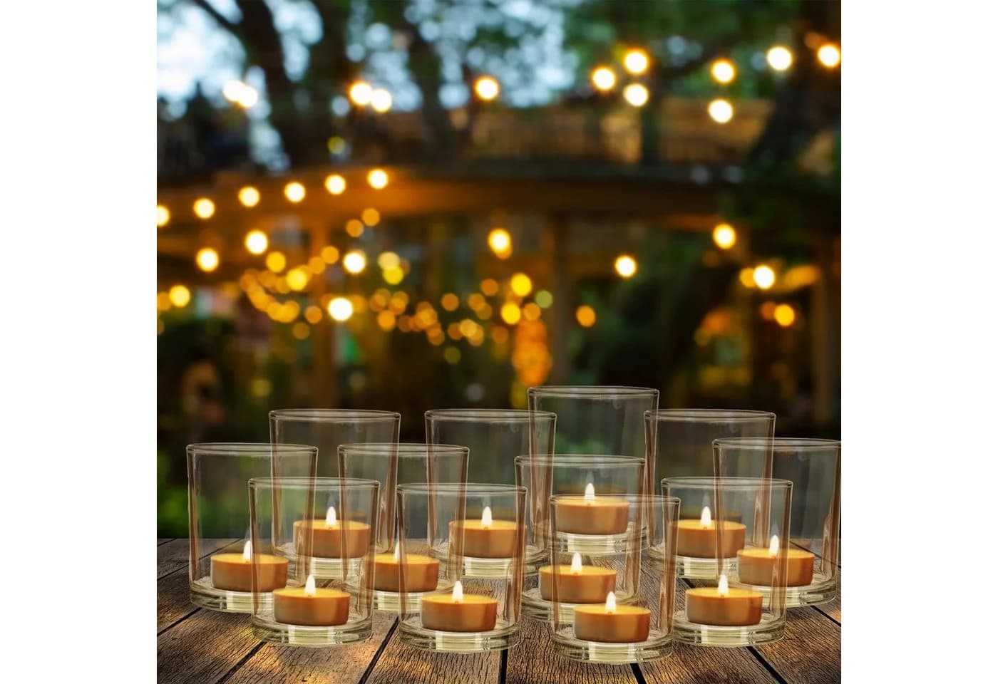 relaxdays Teelichthalter Teelichtgläser Transparent 12er Set Glas