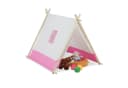 relaxdays Tipi-Zelt für Kind Weiß-Rosa Bild 2