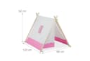 relaxdays Tipi-Zelt für Kind Weiß-Rosa Bild 4