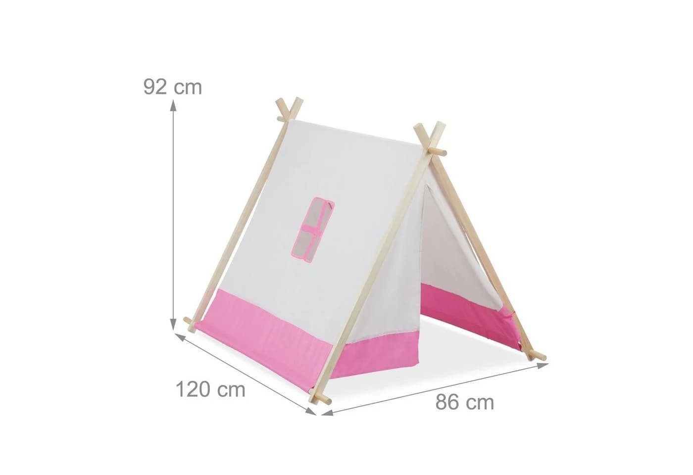 relaxdays Tipi-Zelt für Kind Weiß-Rosa - Bild 4