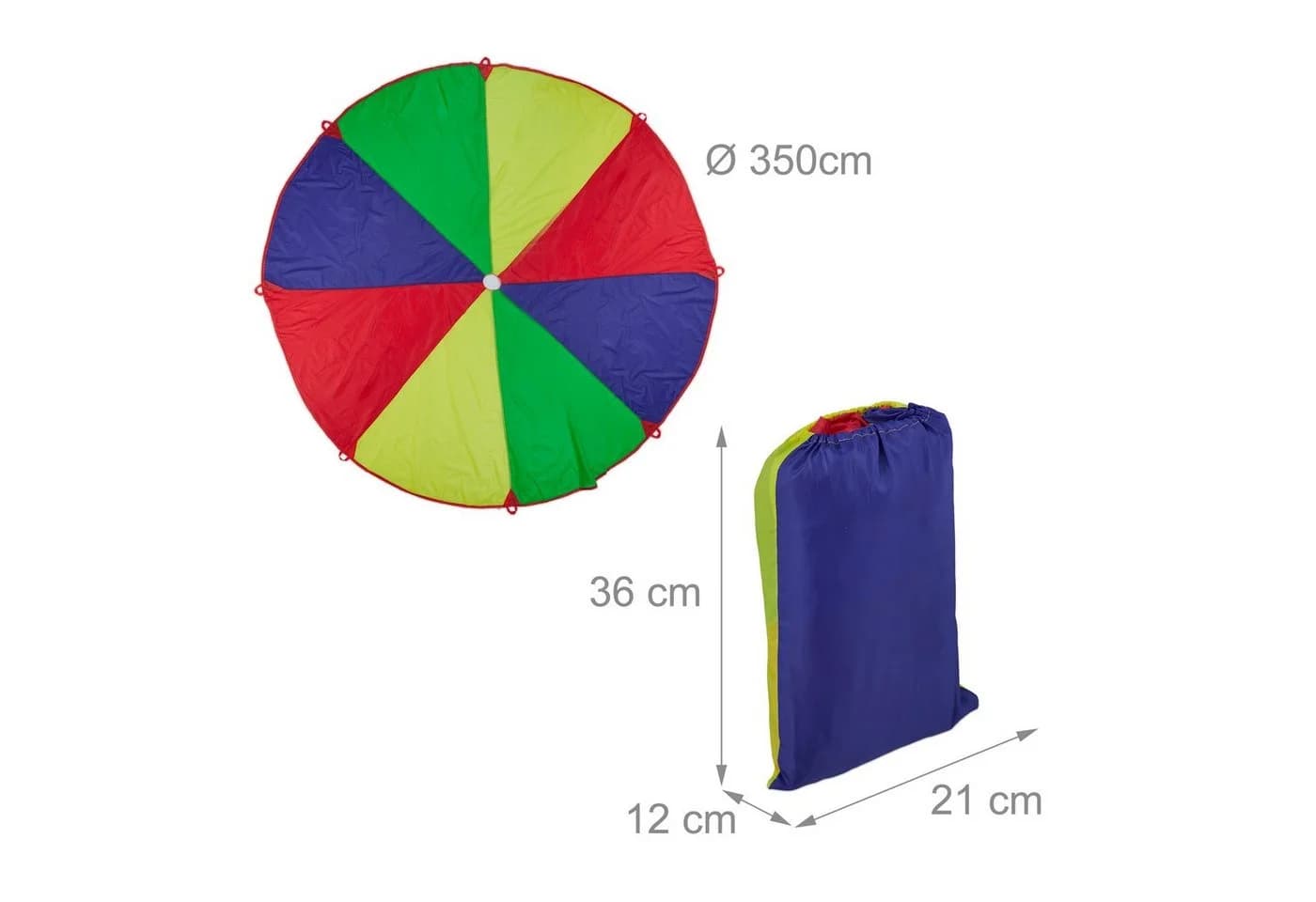 RELAXDAYS Spielzeug-Gartenset Buntes Schwungtuch Ø 3,5 m - Bild 4