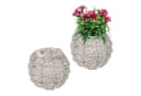 relaxdays Blumentopf Runder Blumentopf im 2er Set Weiß Natur Bild 2