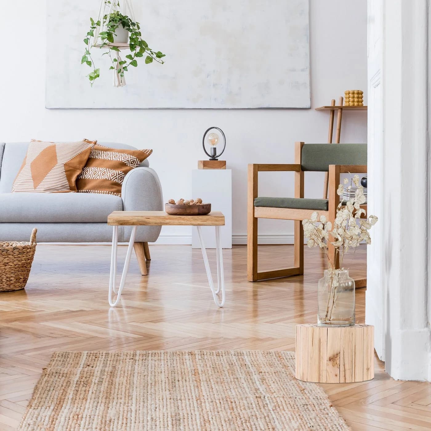 RELAXDAYS Blumenhocker Natur Tannenholz Mosaik-Design
