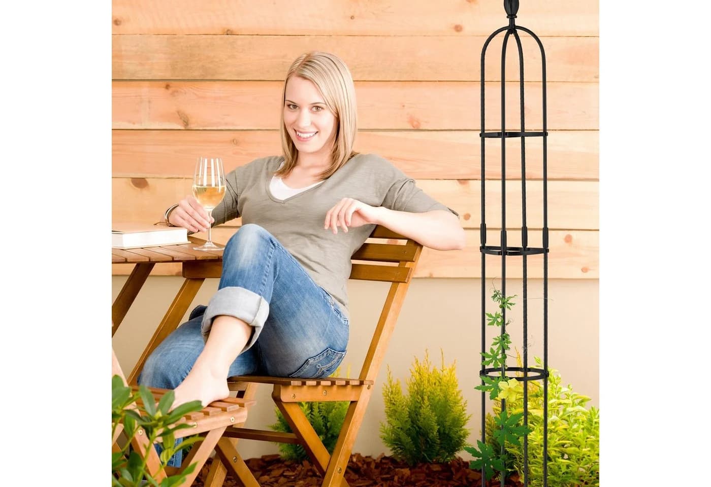 relaxdays Rankhilfe 160 cm 2er Set Schwarz Stahl - Bild 3