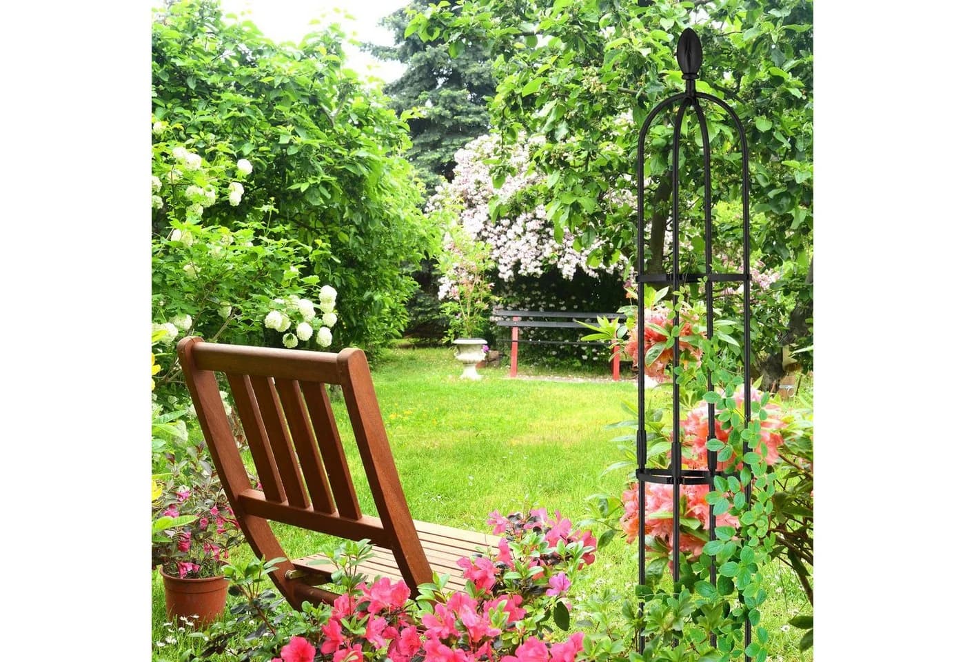 relaxdays Rankhilfe 160 cm 2er Set Schwarz Stahl - Bild 5