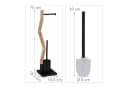 relaxdays Toilettenpapierhalter WC Garnitur Stahl & Holzoptik Schwarz Bild 4