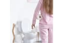 relaxdays Toilettenpapierhalter WC Garnitur Stahl & Holzoptik Weiß/Natur Bild 3