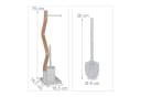 relaxdays Toilettenpapierhalter WC Garnitur Stahl & Holzoptik Weiß/Natur Bild 4