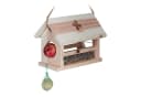 relaxdays Vogelhaus aus Naturholz mit Meisenknödelhalter Bild 2