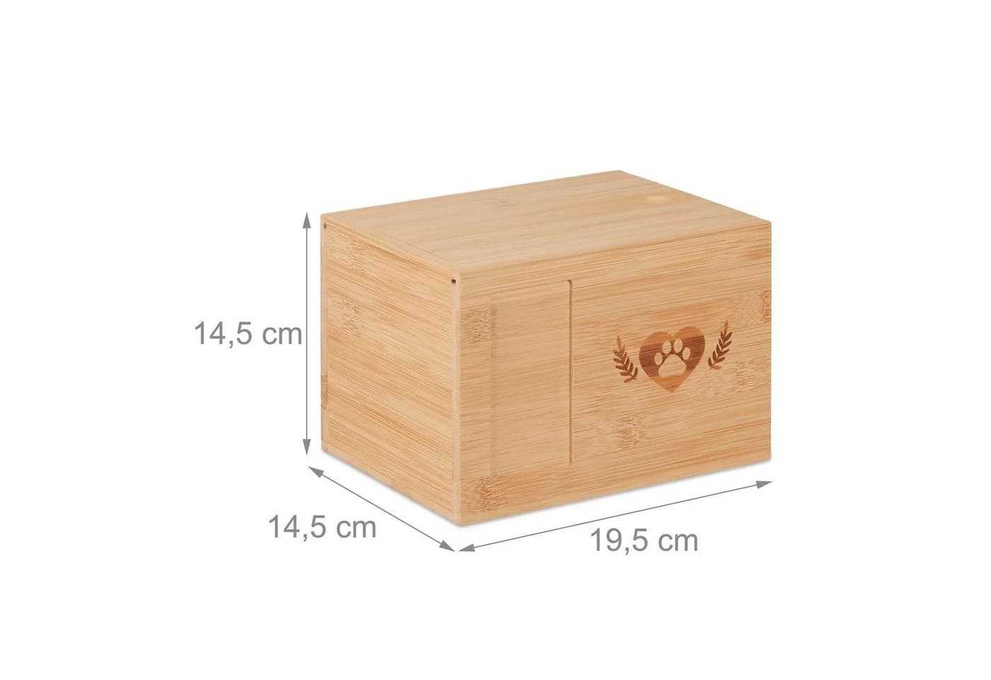 relaxdays Holzkiste Tierurne aus Bambus Natur - Bild 4