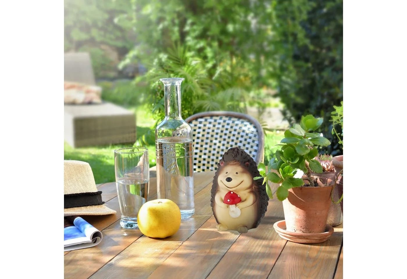 RELAXDAYS Gartenfigur Igel Braun Rot Weiß Polyresin - Bild 5