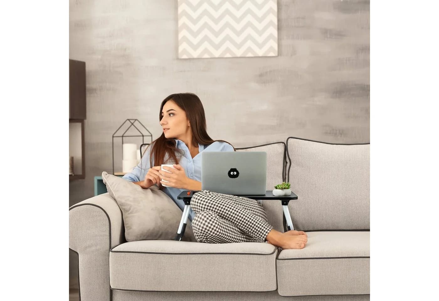 relaxdays Laptoptisch Schwarz - Klapptisch für Bett und Couch - Bild 3