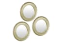 relaxdays Dekospiegel Spiegel 3er Set Ornament Gold Bild 2