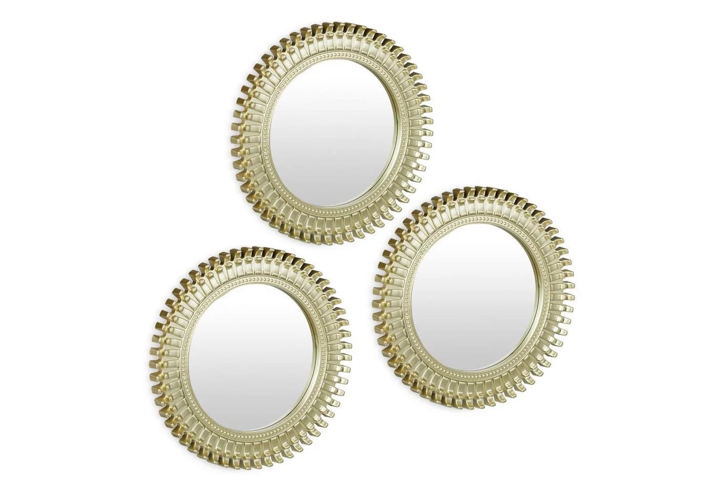 relaxdays Dekospiegel Spiegel 3er Set Ornament Gold - Bild 2