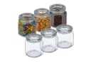 relaxdays Vorratsglas 6er Set mit Deckel 1300 ml Glas Transparent Bild 2