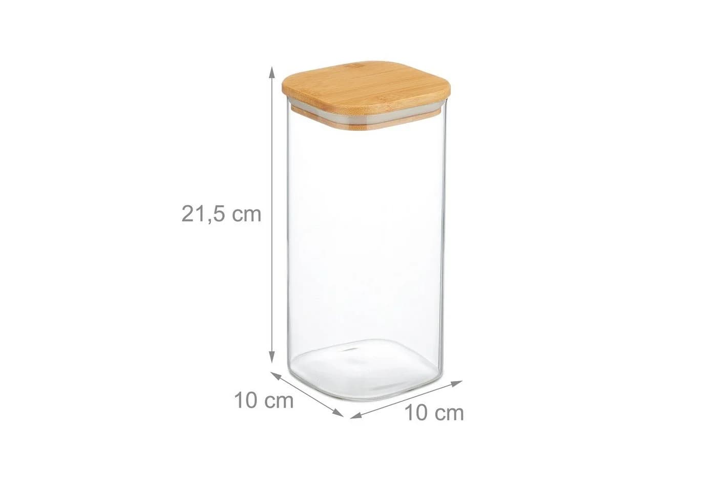relaxdays Vorratsglas 3er Set mit Deckel 1500 ml Glas Bambus - Bild 4