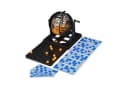 relaxdays Bingo-Spiel Set mit Lostrommel Schwarz/Orange/Gold Bild 2