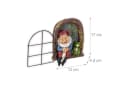 relaxdays Gartenfigur Schlafender Zwerg im Fenster Bunt Bild 4