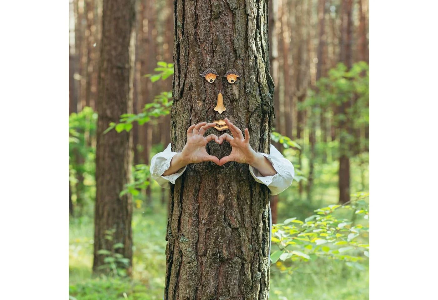 relaxdays Gartenfigur Baumgesicht 4-teilig Mehrfarbig - Bild 3