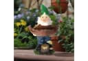 RELAXDAYS Gartenzwerg mit Vogeltränke Bunt Polyresin Bild 1