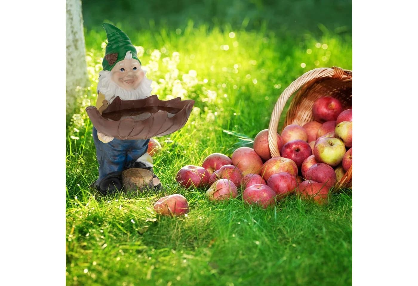 RELAXDAYS Gartenzwerg mit Vogeltränke Bunt Polyresin - Bild 5