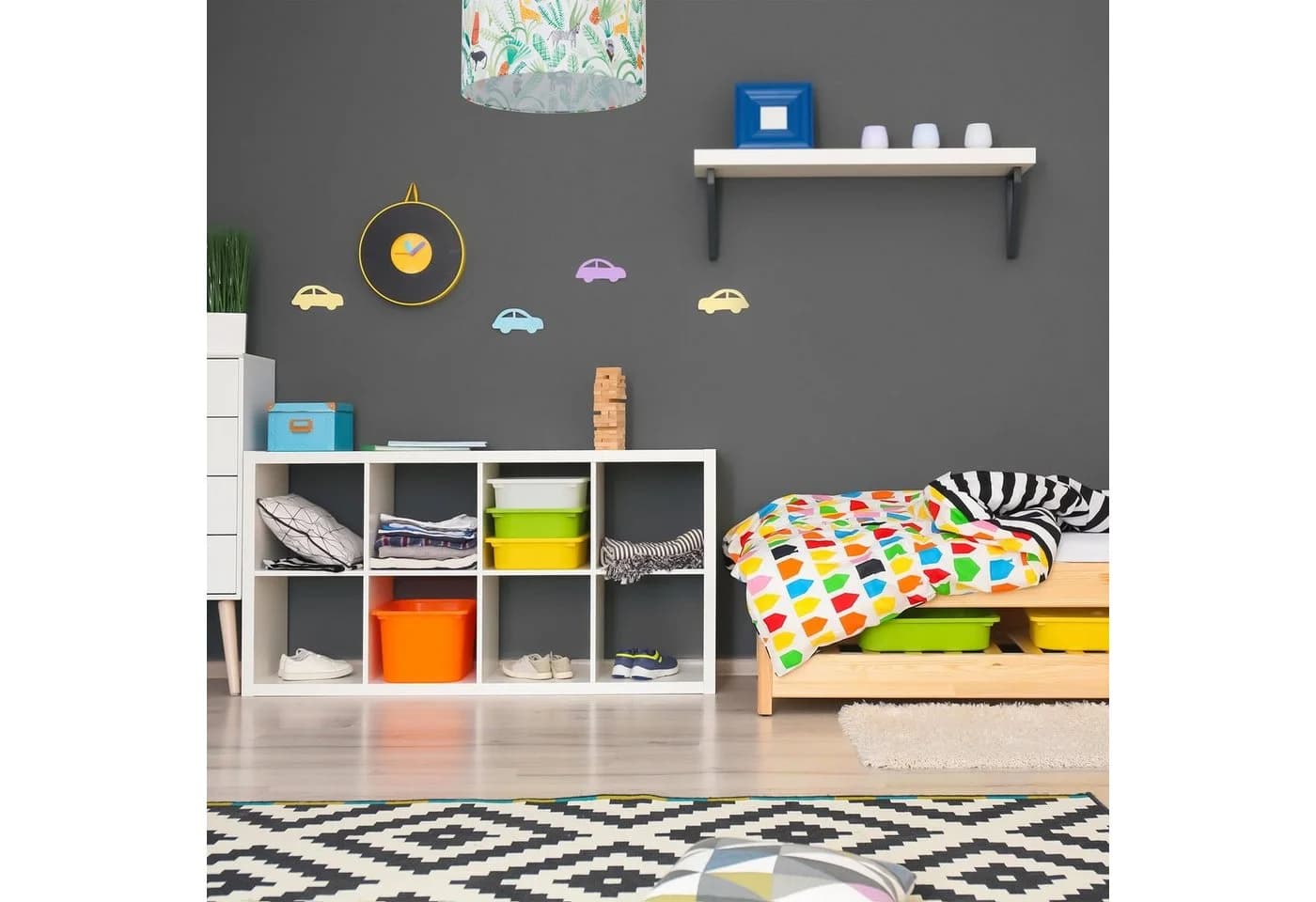 relaxdays Hängeleuchte Dschungel Bunt Kinderzimmer