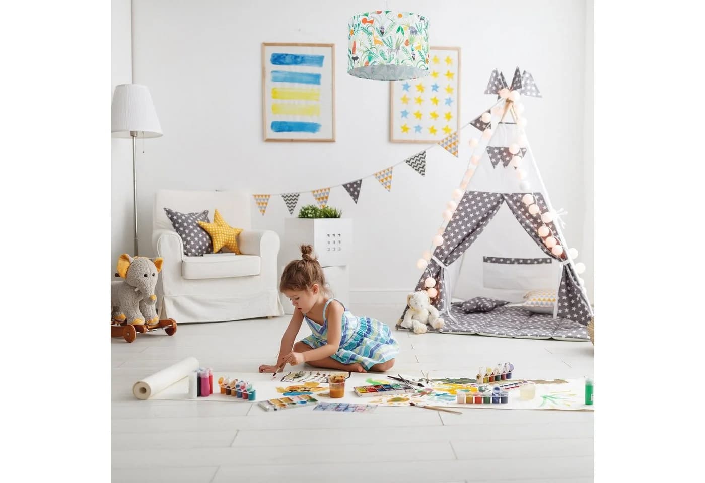 relaxdays Hängeleuchte Dschungel Bunt Kinderzimmer - Bild 5