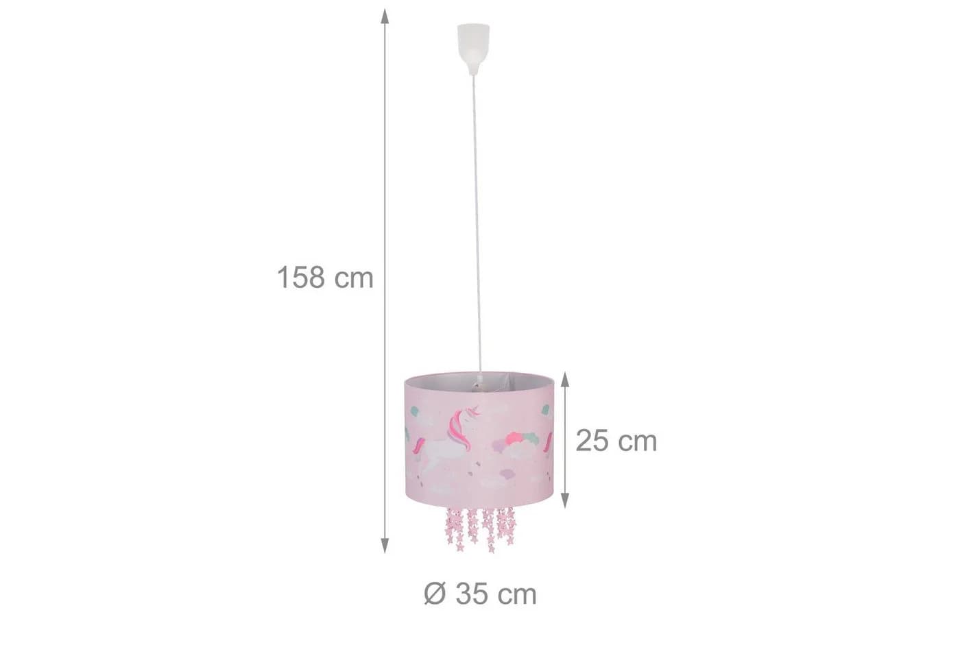 relaxdays Hängeleuchte Hängelampe für Kinderzimmer Einhorn Rosa - Bild 4