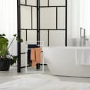 relaxdays Handtuchständer Weiß 3 Stangen Freistehend Stahl Bild 5