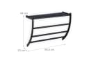 relaxdays Handtuchhalter Wand Schwarz 3 Stangen mit Ablage Bild 4