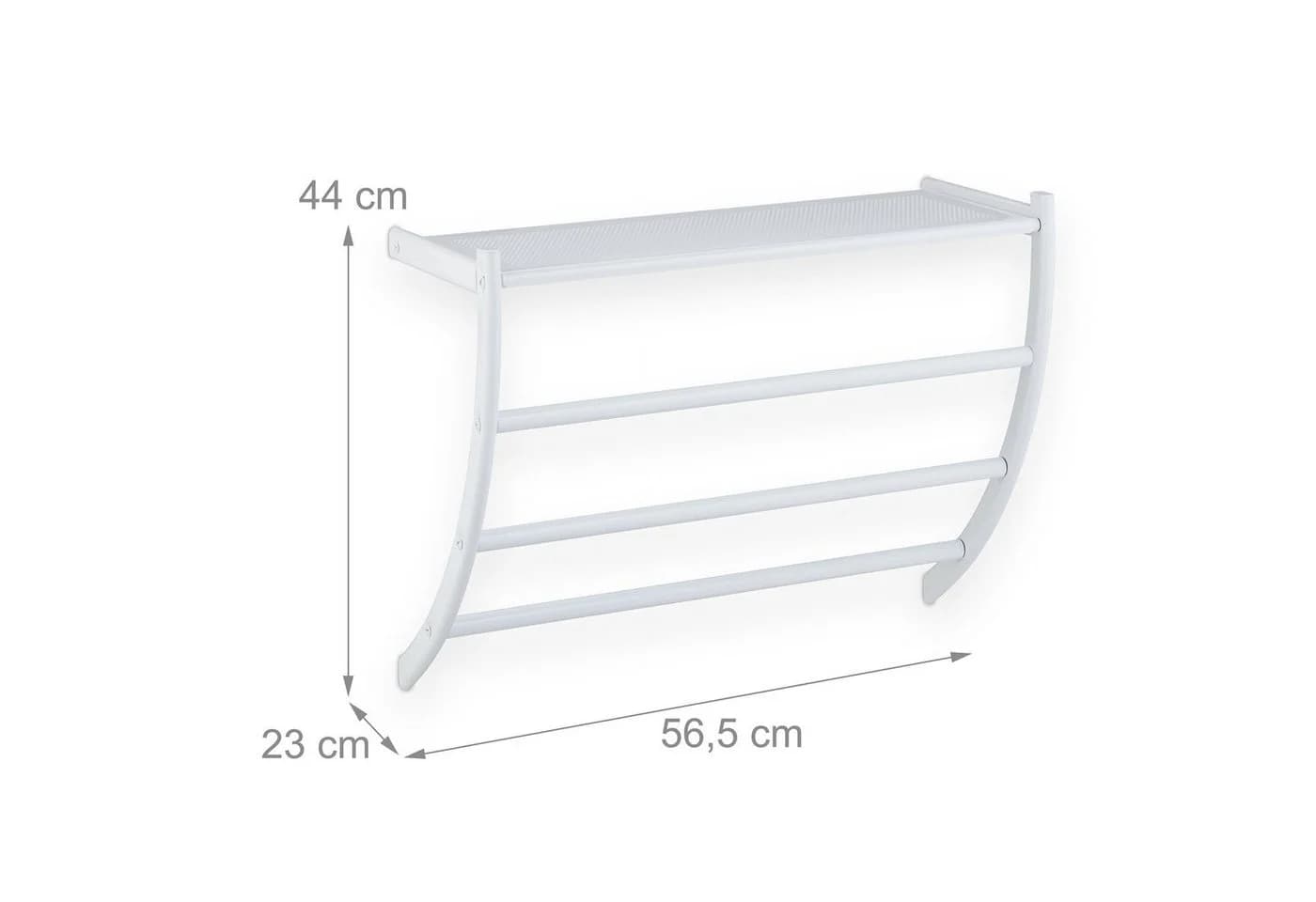 relaxdays Handtuchhalter Weiß Wand mit Ablage 3 Stangen - Bild 4